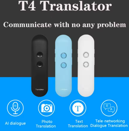 2025 T4 مترجم لاسلكي ذكي محمول 40 لغة اتجاهين في الوقت الحقيقي مترجم صوتي فوري APP بلوتوث متعدد اللغات