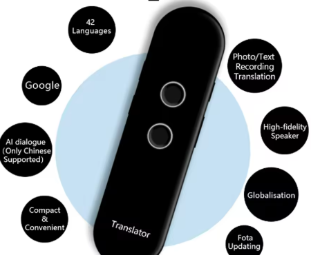 2025 T4 مترجم لاسلكي ذكي محمول 40 لغة اتجاهين في الوقت الحقيقي مترجم صوتي فوري APP بلوتوث متعدد اللغات
